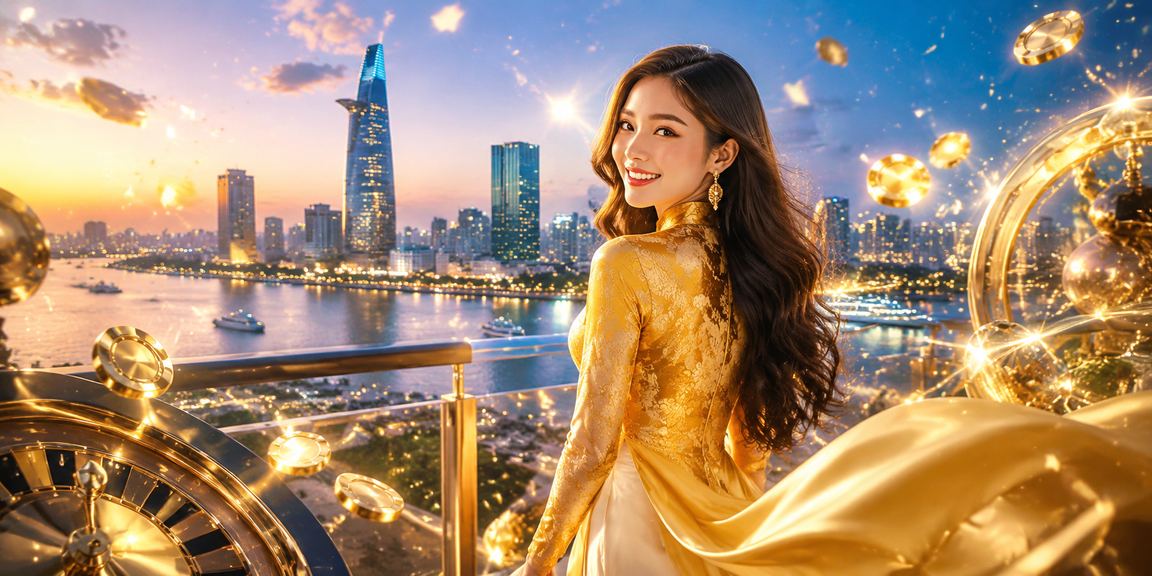 Người chơi nữ nhận hoàn tiền thưởng casino tại TP. Hồ Chí Minh với trang phục áo dài